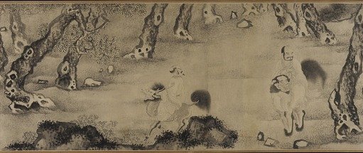 Luohans Moving Through Forests and Sea