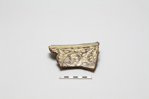 sherd, red body, white slip, pale yellow glaze