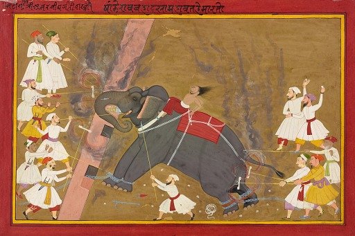 The elephant Khanderao Bahadur killing Sham Mahavat