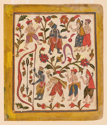 Krishna and the Bow, folio 24 from the ‘Tula Ram’ <em>Bhagavata Purana</em>
