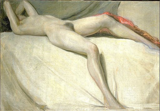 Reclining Female Nude/Verso: Female Nude Seen from the Rear