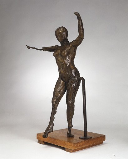 Dancer Moving Forward, Arms Raised, Right Leg Forward