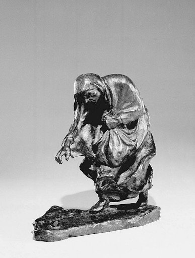 Old Woman Picking Up Coal
