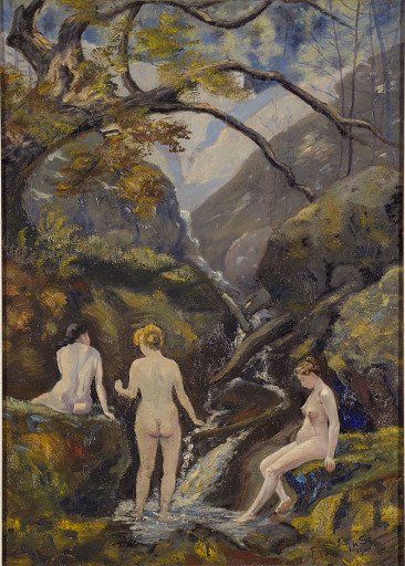 Mountain Stream (Three Nudes At A Mountain Creek)