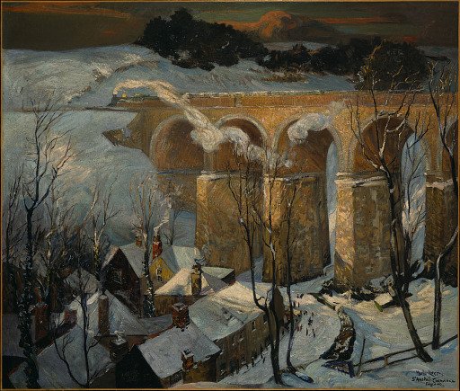 The Great Western Railway Viaduct, St. Austell, Under the Snow - St. Ives