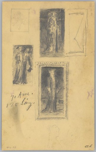Three Designs for a Full-Length Portrait of Mary Fiedler