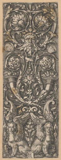 Grotesque Ornament with Winged Sphinxes (Vertical Filling)