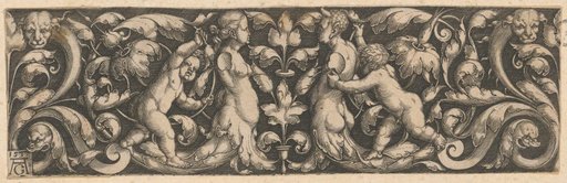 Grotesque Ornament with a Male and Female Hybrid (Horizontal Filling)