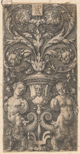 Grotesque Ornament with a Male and Female Hybrid (Vertical Filling)