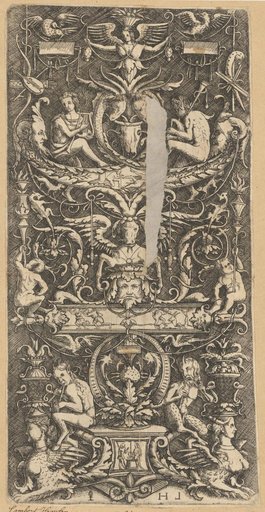 Grotesque ornament with satyrs (upper filling)
