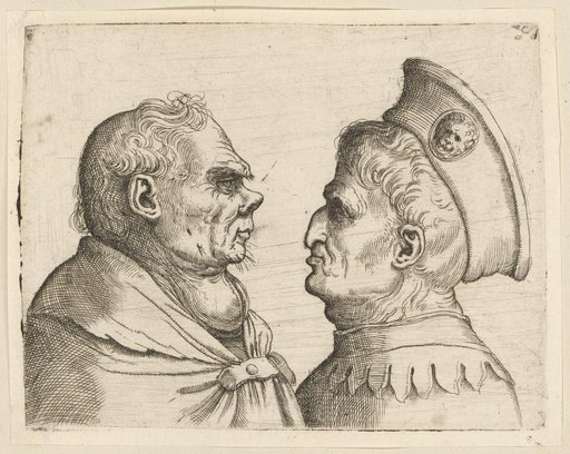 Two grotesque heads