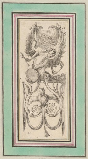 Ornament with a skeleton and an owl