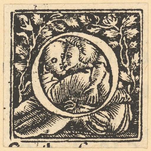 Initial O with a Lovers' Pair