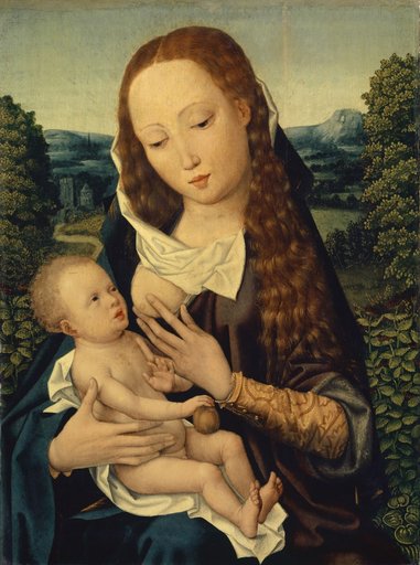 Madonna Lactans before a Landscape