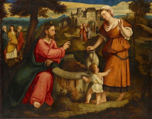 Jesus and the Samaritan Woman at Jacob's Well in Shechem