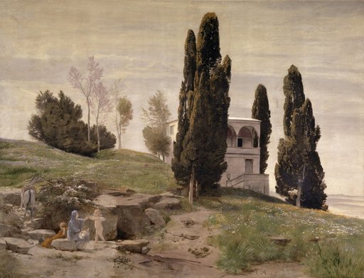 Rest on the Flight into Egypt. Left panel of the frescoes from the garden hall of Councilor Karl Sarasin-Sauvain