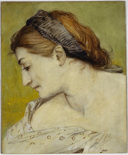 Young Woman in Profile Facing Left, Study Head