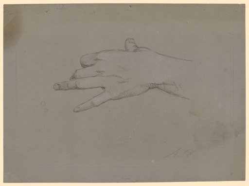 Study of the left hand of King David in the central panel of the frescoes executed in the Sarasinschen Garden Hall in Basel from October 21 to 25, 1868 (Andree 1977, No. 208)