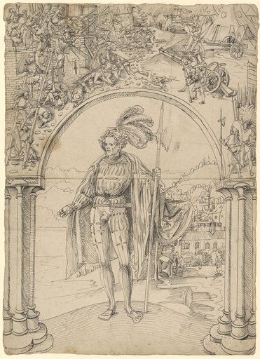 Window Design with Swiss Confederates, Storming of a Fortress in the Upper Image