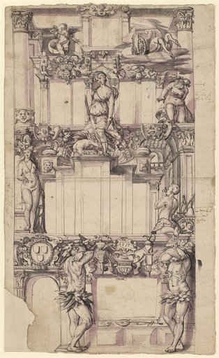 Design for a Facade Painting with Geometria and Pygmalion