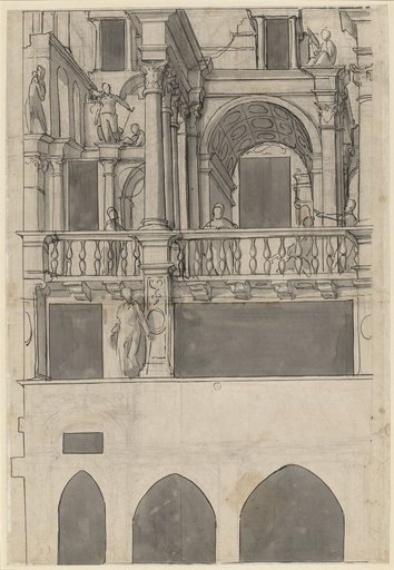 Design for a Facade Painting at the House "Zum Tanz" in Basel, Eisengasse Facade