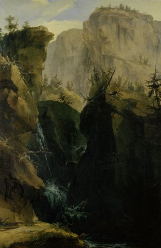 Rock Gorge with Waterfall