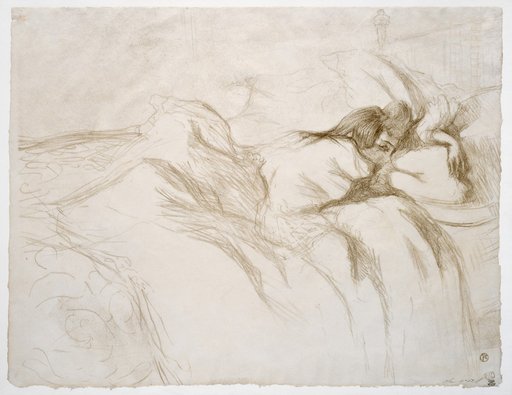 Woman Lying Down - Awakening. Plate from the Portfolio "Elles", published by Gustave Pellet