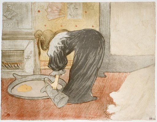 Woman with a Tub - The Tub. Plate from the Portfolio "Elles", published by Gustave Pellet