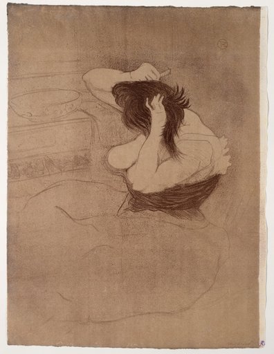 Woman Combing Her Hair - The Hairdo. Plate from the Portfolio "Elles", published by Gustave Pellet