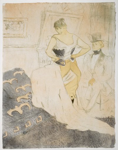 Woman in a Corset - Passing Conquest. Plate from the Portfolio "Elles", published by Gustave Pellet
