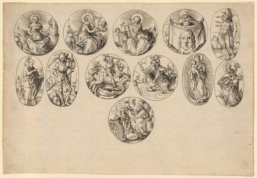 Study Sheet with Twelve Medallions