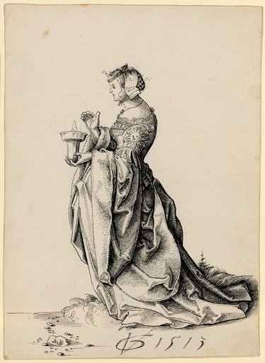 Wise Virgin in Profile Facing Left