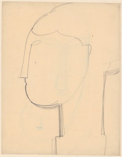 Female Head in Profile Facing Left on a Plinth