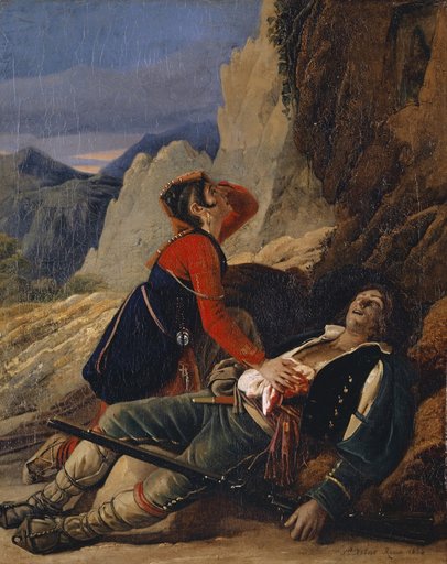 Brigand Mortally Wounded and His Wife in Despair