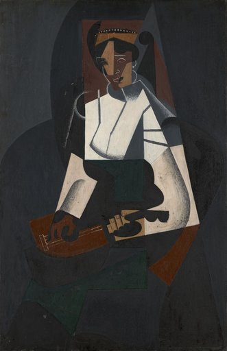The Woman with a Mandolin, after Corot