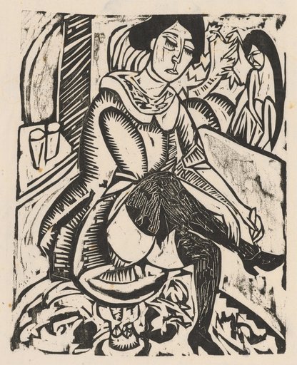 Woman Fastening Her Shoe