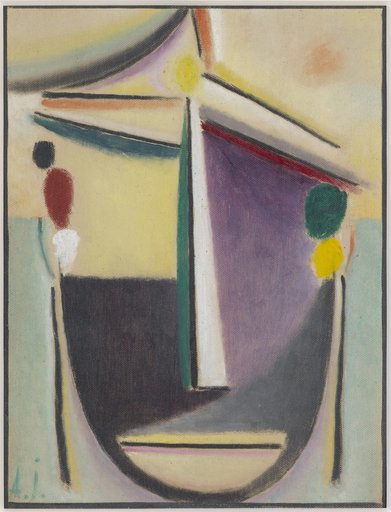 Abstract Head: Black-Yellow-Violet