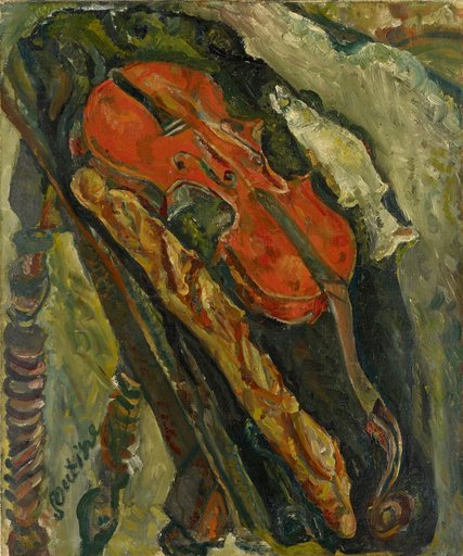 Still Life with Violin, Bread, and Fish