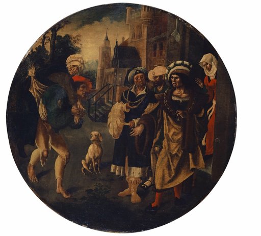 The Prodigal Son with Poverty on His Back is Turned Away from a Rich Man's Door