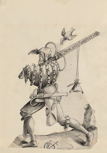 Landsknecht, der sein Geld verspielt hat