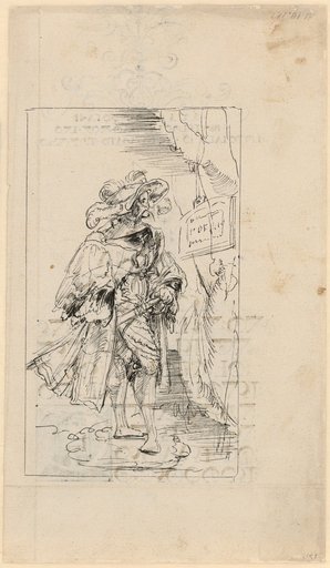 Armed Man Standing Before an Inscription