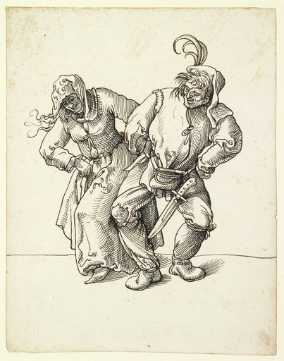 Dancing Peasant Couple, Seen from the Front