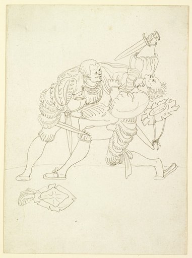 Two Swiss Confederates Fighting with Daggers