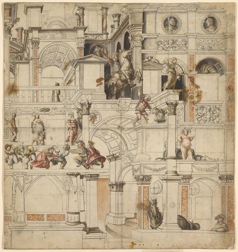 Design for a Facade Painting on the House "Zum Tanz" in Basel, Facade Tanzgässlein