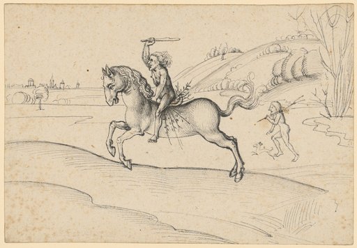 Wild Man Galloping on a Horse
