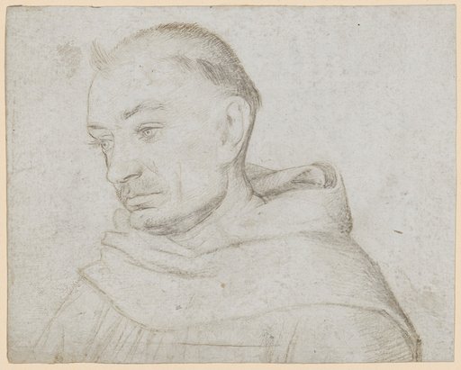 Portrait of a Monk Looking Down, Facing Left