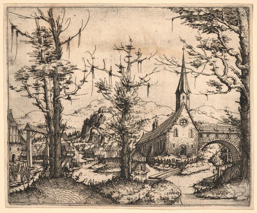 Landscape with Trees and a Village