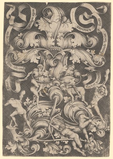 Full-length Figure with a Flower and Eight Wild Men