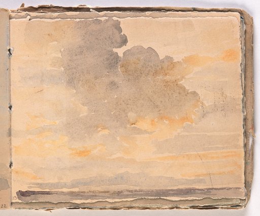Cloudy Evening Sky over a Mountain Range