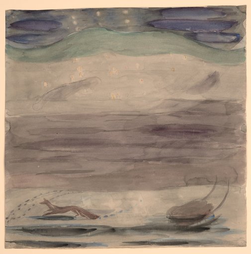Study for "Starry Landscape with Mountain Peak"